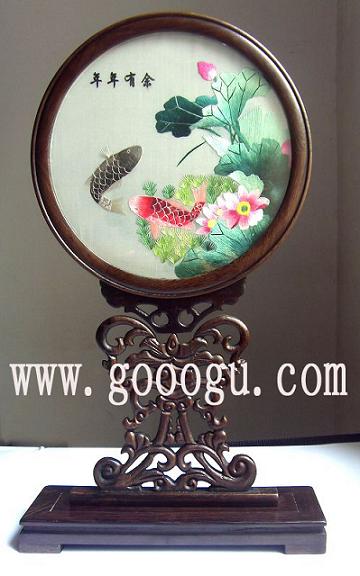 菊花臺(tái)雙面繡,手工繡雙面繡品,中國(guó)蘇繡