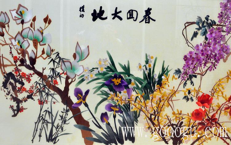 春回大地、萬物復(fù)蘇精品刺繡壁畫！