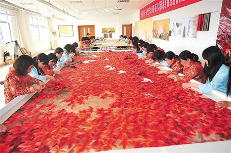 大型刺繡壁畫(huà),大型刺繡屏風(fēng)定制